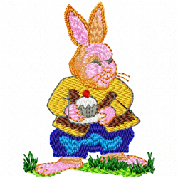 Rabbits Embroidery Design 10